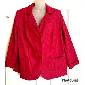 Larry Levine Vibrant Red Blazer
